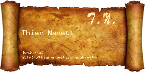 Thier Nanett névjegykártya